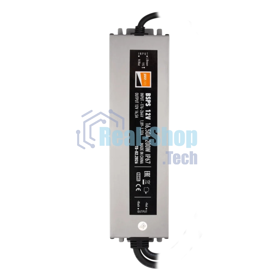 Драйвер JazzWay BSPS 12V 16.5A=200W влагозащищенный IP67