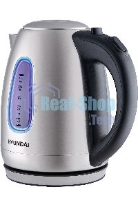 Чайник электрический Hyundai HYK-S2402 1.7л. 2200Вт серебристый матовый/черный (корпус: нержавеющая сталь)