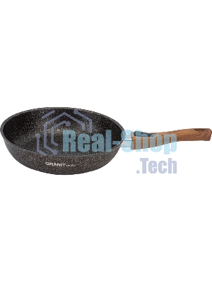 Сковорода Kukmara Granit ultra сго262а, 26 см, съемная ручка, без крышки, серый