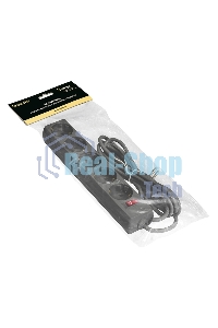 Удлинитель ExeGate EC-5-3B (EX279357RUS), черный, 3 м, 	евровилка с заземлением, 5 евророзеток с заземлением, 2200 Вт