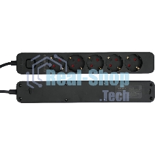 Сетевой фильтр Гарнизон 2.0 EPS-5-B-5, 5 р, 10А, 5 м, ур.защиты 2+, черный, пакет