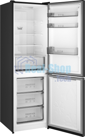 Холодильник Weissgauff WRK 185 Total NoFrost Inverter темная сталь двухкамерный 205/86л морозилка снизу