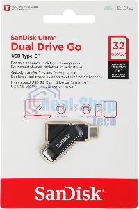 Флешка USB Sandisk DDC3 (SDDDC3-032G-G46), 32Gb, USB 3.0/USB Type-C, R/W 150/30, черный