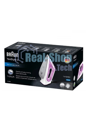 Утюг Braun SI 3030 PU белый/фиолетовый, 2300 Вт, 45 г/мин, 140 г/мин, 270 мл