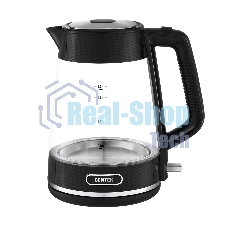 Чайник электрический Centek CT-1014 черный стекло 1.7л, 2200Вт, LED, Защита от перегрева, STRIX контроллер