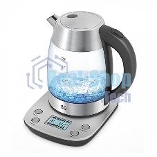 Чайник электрический BQ KT1703G черный/стальной, Мощность: 2200 Вт, Oбъем: 1.7 л