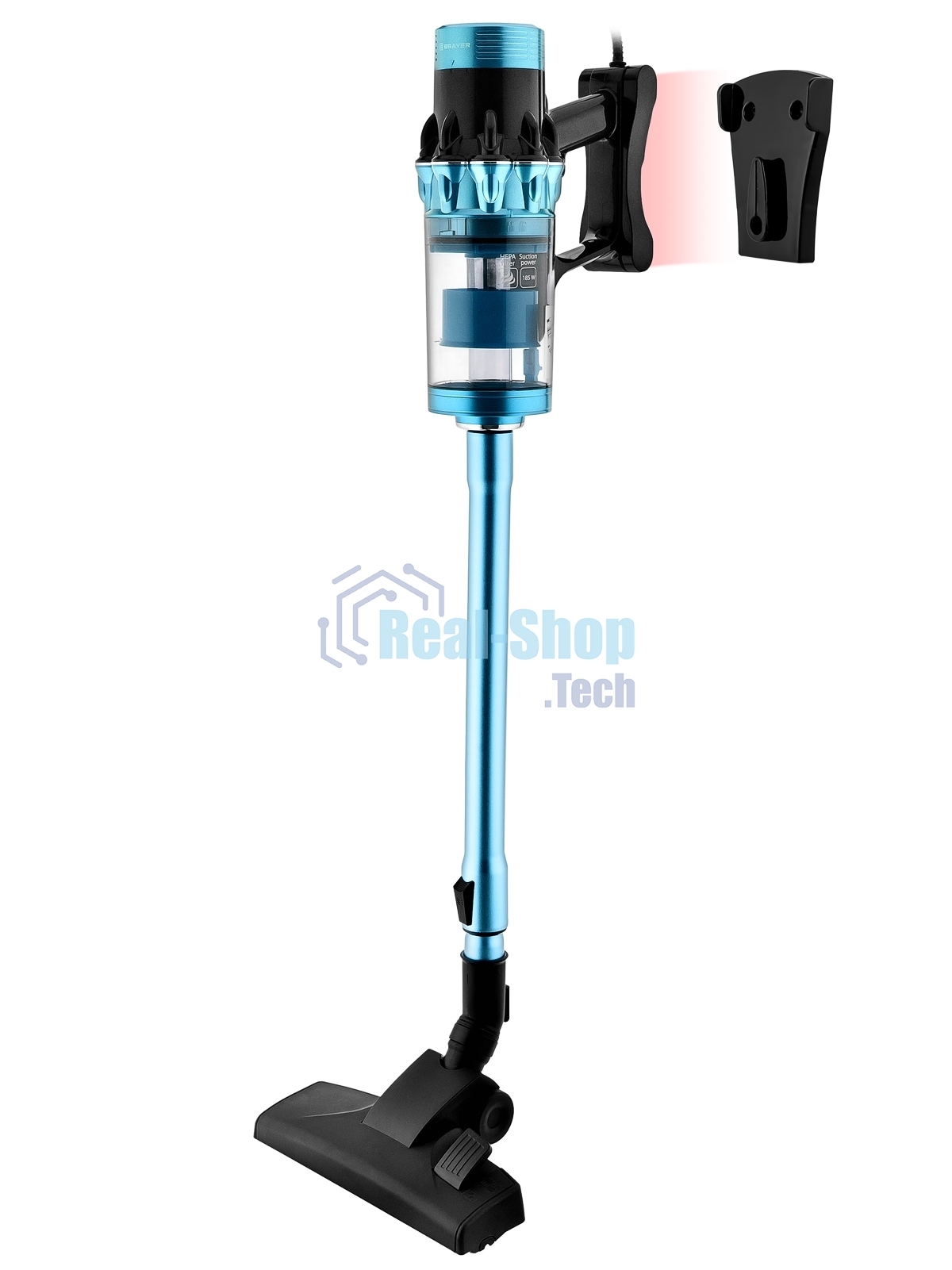 Пылесос вертикальный BRAYER BR4271 голубой, питание от сети, 185 Вт, уборка сухая, пылесборник 0.8 л