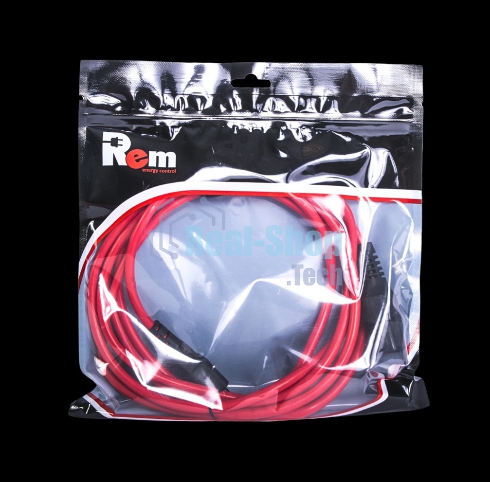 Шнур питания с фиксатором REM IEC 60320 C13/IEC 60320 C14, 10 А/250 В (3 * 1,0), 3 м, красный R-10-Cord-C13-C14-3-Red