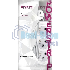 Удлинитель Defender R330 16 А, 3 роз х 2 м, белый