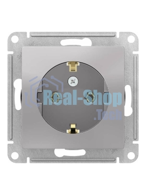 Механизм розетки 1-м СП AtlasDesign с заземл. 16А алюм. SchE ATN000343