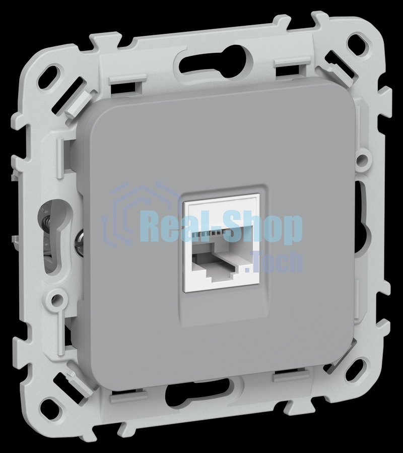 Розетка компьютерная RJ45 категория 5Е UTP РК5е-1-0-ФлС серый FLITE
