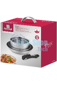 Набор Rondell RDS-1315, 5 предм: Кастрюли б/кр 16 см (1,4 л), 20 см (2,8 л), сковороды б/кр 26x5 см, 28x5 см, съемная