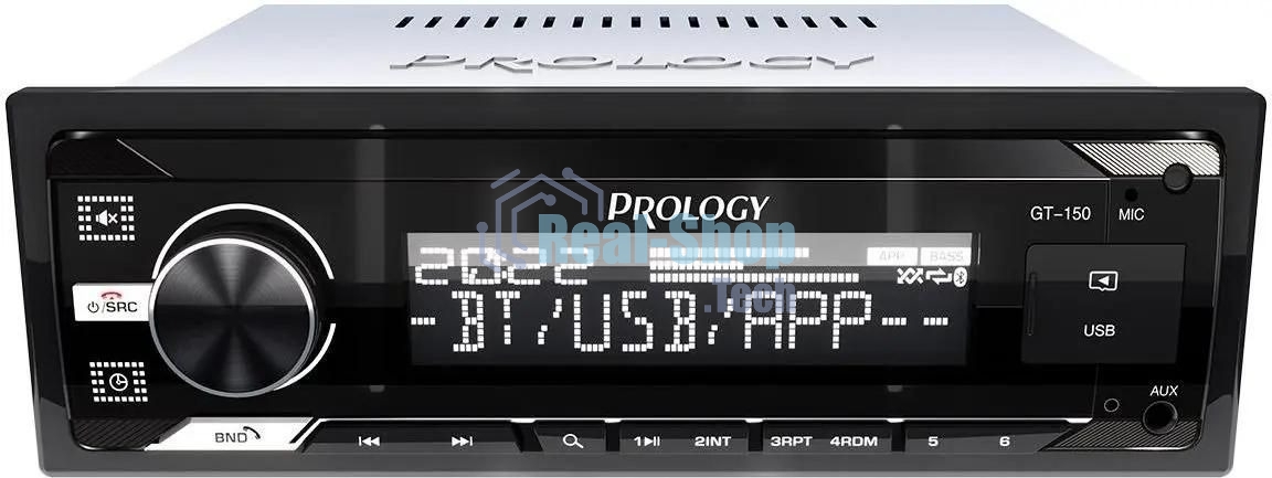 Автомагнитола Prology GT-150, 1 DIN, Bluetooth, USB Type-A, AUX, пульт ДУ