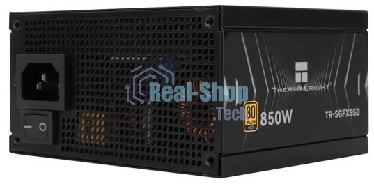 Блок питания Thermalright, 850W 80+ Gold (SFX, 3.1, PCIe 5.1, Full modular, 1x24(20+4)pin, 1xCPU 8(4+4)pin, 2xPCIe*2 8(6+2)pin, 1x12VHPWR PCIe 5.1 12+4pin 600мм, 3xSATA3, 3xMOLEX4pin, Active, 92x92mm, 100x125x64mm, APFC, OPP, OVP, OTP, OCP, SCP, UVP, black)
