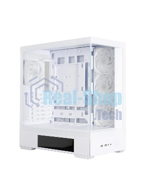 Компьютерный корпус ZALMAN P40 DS, ATX, белый, WINDOW, 9.1-inch LCD screen, 2xCombo(2.5” or 3.5”), 1x2.5”, 1xUSB TYPE-C, 2xUSB 3.0, SIDE 3x120мм ARGb, REAR 1x120мм ARGb