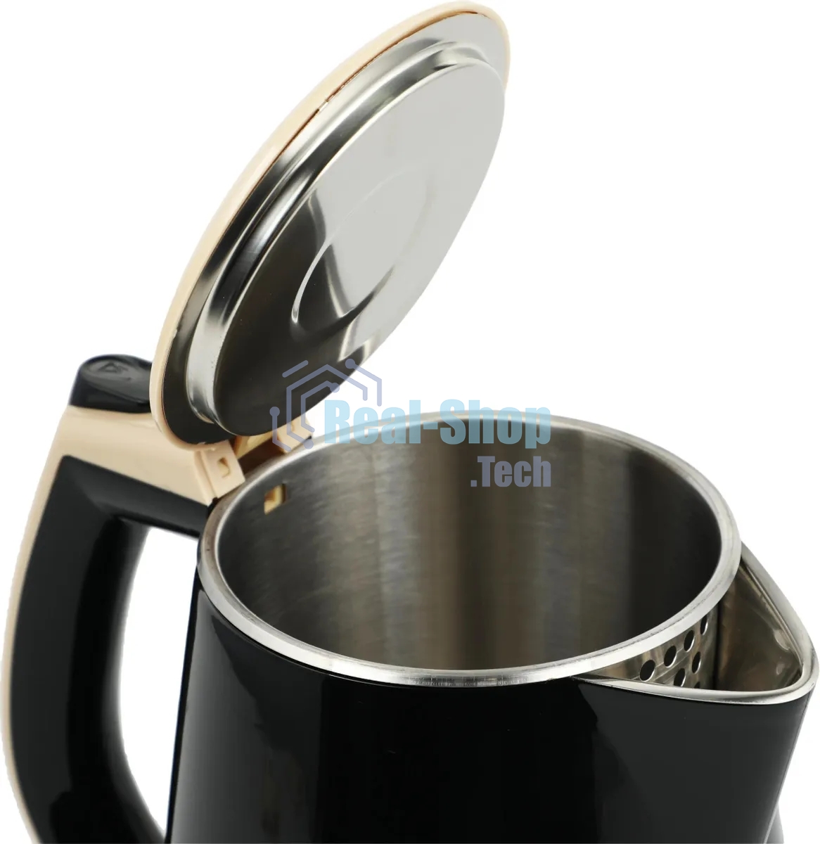 Чайник электрический Centek CT-0025 черный металл 1.8л, 1800W, двойные стенки, кнопка вкл. на ручке