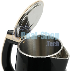 Чайник электрический Centek CT-0025 черный металл 1.8л, 1800W, двойные стенки, кнопка вкл. на ручке