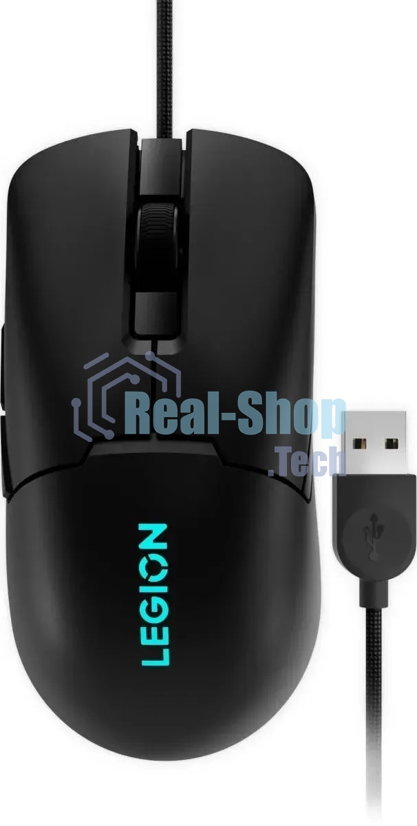 Мышь проводная Lenovo Legion M300s черный, 8000 dpi, USB, кнопки - 6
