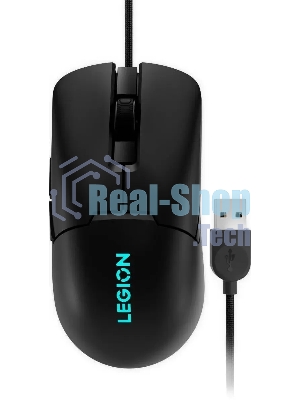 Мышь проводная Lenovo Legion M300s черный, 8000 dpi, USB, кнопки - 6