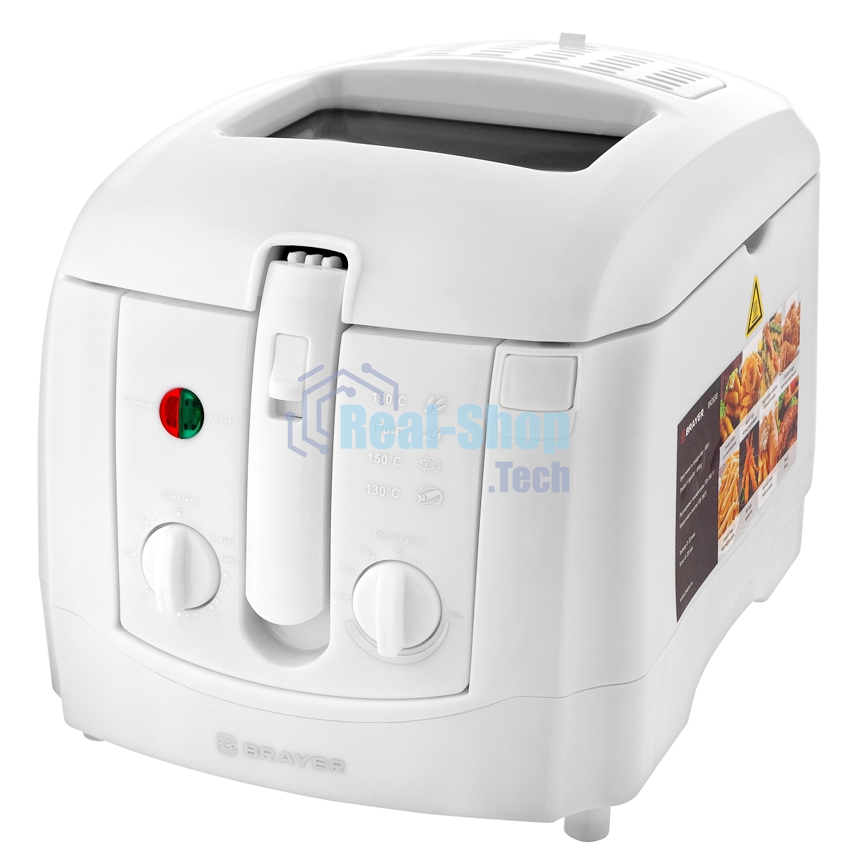 Фритюрница BRAYER BR2830 белый, 1800 Вт, 3 л, 0.6 кг, съёмная чаша