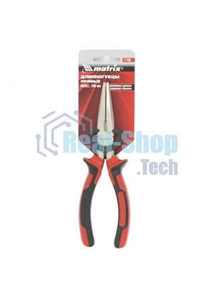 Длинногубцы Matrix NICKEL 17166 180 мм, прямые никелированные, двухкомпонентные рукоятки