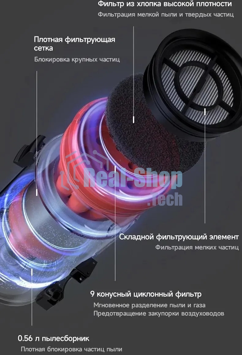 Пылесос ручной Deerma DEM-T30W Station серый/черный, питание от аккумулятора, 240 Вт, уборка сухая, пылесборник 0.56 л, работа от АКБ max 45 мин