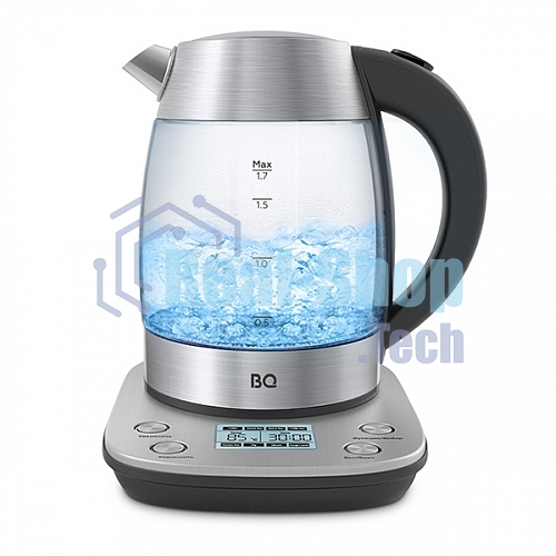 Чайник электрический BQ KT1703G черный/стальной, Мощность: 2200 Вт, Oбъем: 1.7 л