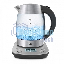 Чайник электрический BQ KT1703G черный/стальной, Мощность: 2200 Вт, Oбъем: 1.7 л