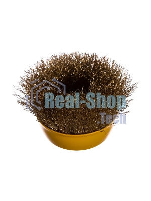 Кордщетка STAYER 35125-075_z01чашечная витая латунированная стальная проволока 0.3мм 75мм/М14