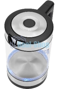 Чайник электрический Hyundai HYK-G3509 1.7л. 2200Вт черный/прозрачный корпус: стекло/пластик