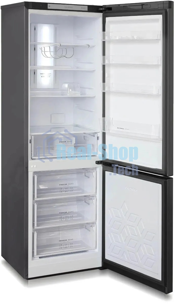 Холодильник Бирюса Б-W960NF графит двухкамерный 240/100л морозилка снизу, No Frost