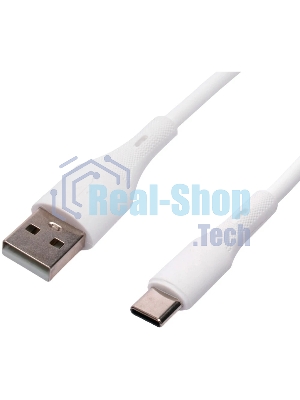 Кабель USB2.0 Cablexpert CC-USB2S-AMCM-1M-W, AM/Type-C, 3А, 18Вт, QC3.0, силиконовый, медь, 1м, белый, пакет