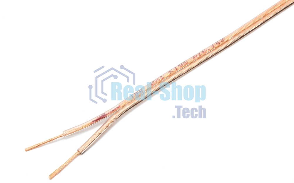 Акустический кабель Power Cube, 2x1,0, 100M, прозрачный, на катушке