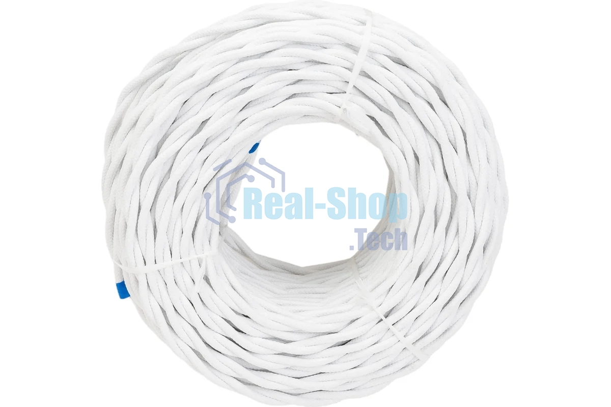 Провод ретро Bironi B1-424-71-50 2х1.5 матовый белый (уп. 50 м)