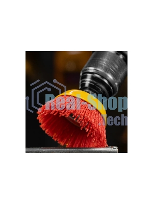 Щетка для дрели Denzel 75 мм, чашка, со шпилькой, нейлоновая щетина