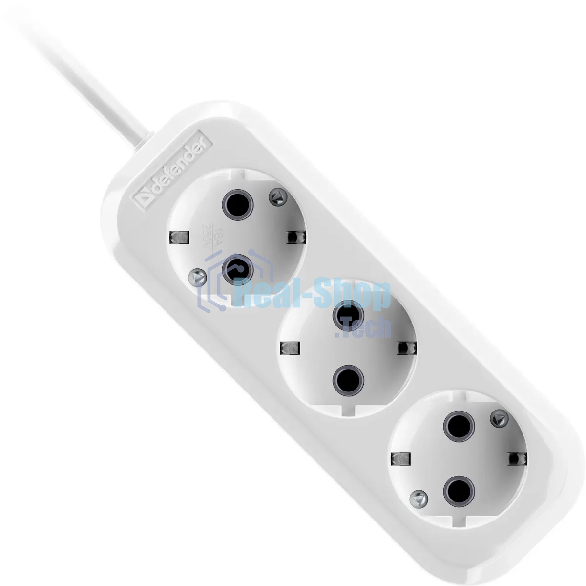 Удлинитель DEFENDER (99369) R330 16 А, 3 роз х 10 м, белый