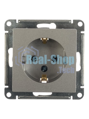 Механизм розетки 1-м СП AtlasDesign с заземл. 16А алюм. SchE ATN000343