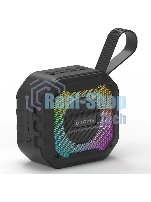Колонка порт. Digma D-PS1501 черный 10W 1.0 BT 10м 1500mAh
