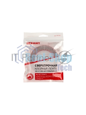 Двухсторонний скотч Rexant, прозрачный, на акриловой основе, 20 мм, ролик 5 м