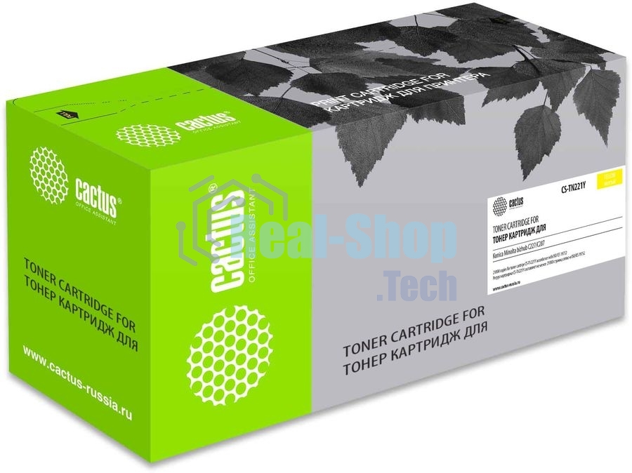 Картридж лазерный Cactus CS-TN221Y желтый (21000 стр.) для Konica Minolta bizhub C227/C287