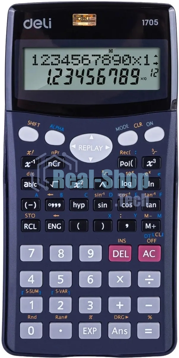 Калькулятор научный Deli E1705 черный 10+2-разр.