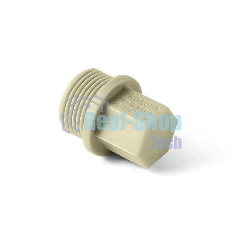 Заглушка резьбовая 1/2' полипропиленовая PPR белая PRO AQUA