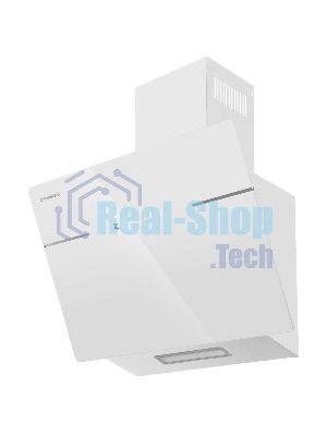 Вытяжка каминная наклонная Maunfeld Astro 50 белое стекло, 50 см, 850 куб. м/ч, 60 дБ