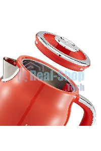 Чайник электрический Kitfort КТ-6791 1.7 л, 2200 Вт, красный/серебристый корпус: металл/пластик