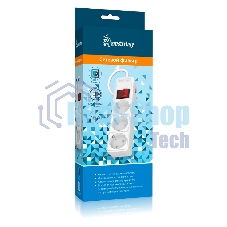 Сетевой фильтр 16А, 3500 Вт, 3 гнезда, без з/ш, с з/к, ПВС 3x1.0, 5 м, белый (SBSP-3-50-W)