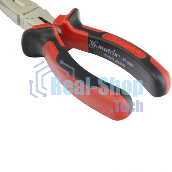Длинногубцы Matrix NICKEL 17166 180 мм, прямые никелированные, двухкомпонентные рукоятки