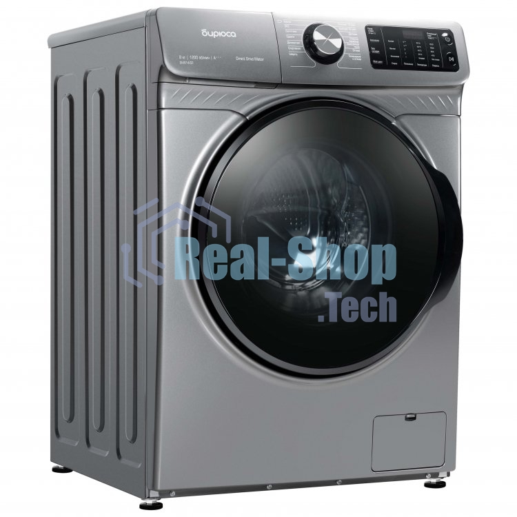 Стиральная машина Бирюса WM-SM814/03 M Металлик, загрузка фронтальная 8 кг, 1200 об/мин, класс А+++