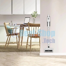 Пылесос вертикальный Coolfort CF-3003 белый, питание от аккумулятора, 120 Вт, уборка сухая, пылесборник 0.5 л, работа от АКБ max 40 мин.