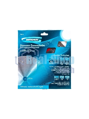 Диск алмазный Gross 73034 ф230x22,2 мм, турбо с лазерной перфорацией, сухое резание