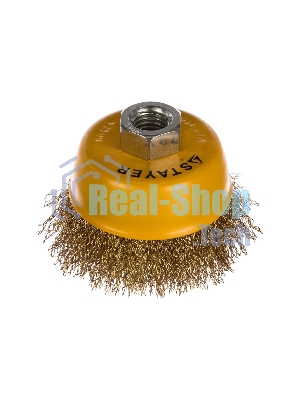 Кордщетка STAYER 35125-075_z01чашечная витая латунированная стальная проволока 0.3мм 75мм/М14
